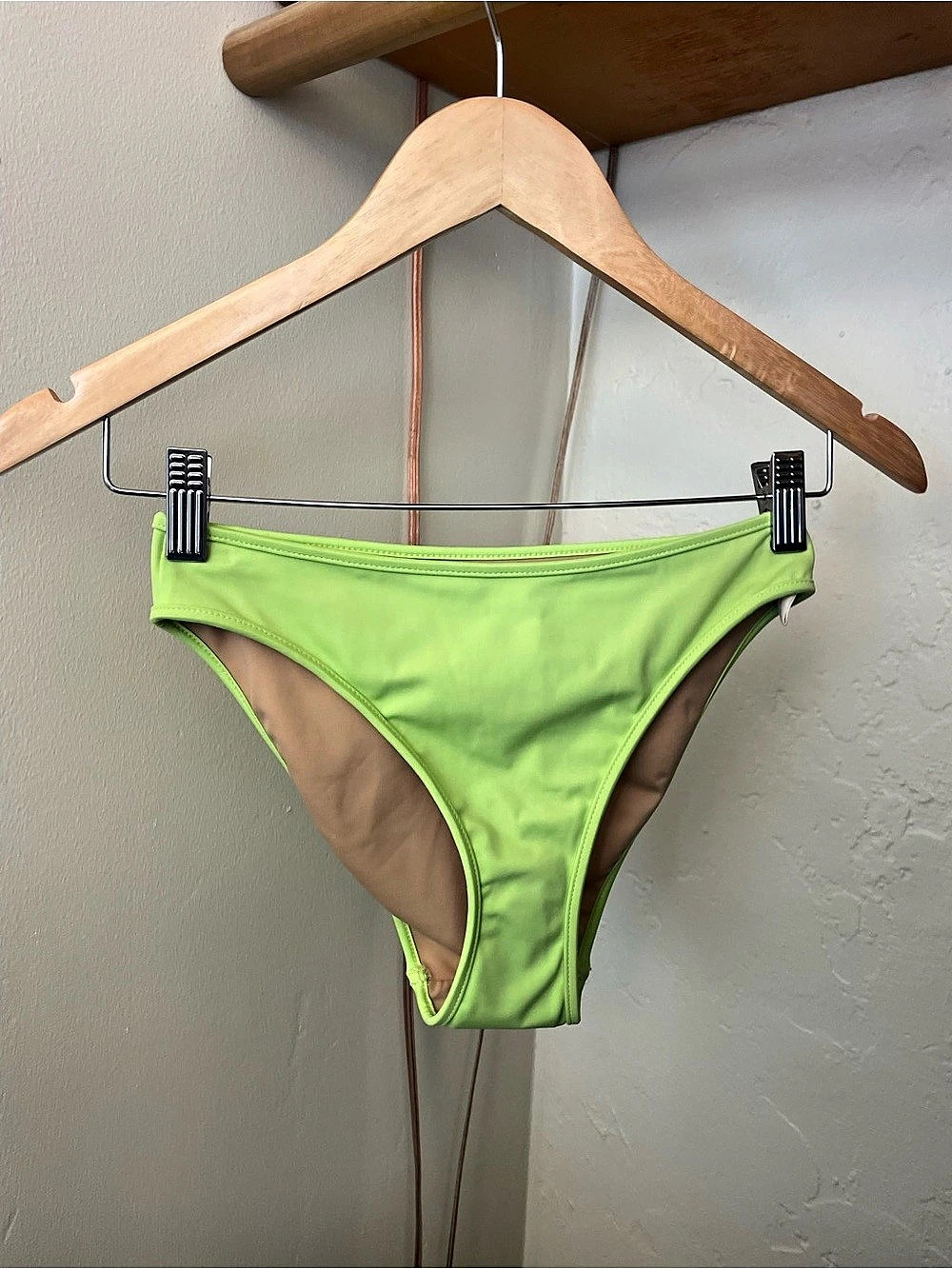 Nu Swim High Cut Bottom Green Bikini Bottom XS